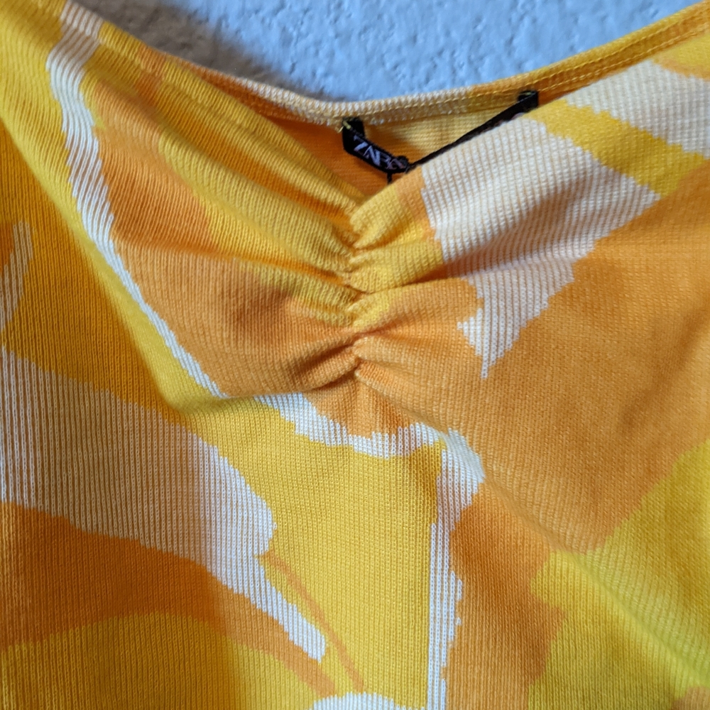 NWT ZARA Orange Yellow Tangerine Knit Crop Top On/Off Shoulder Sz. S - Picture 8 of 8